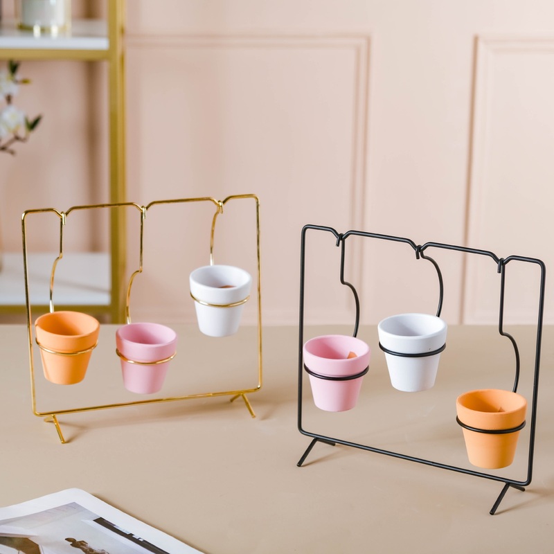 Metallic Rectangular Stand Planter