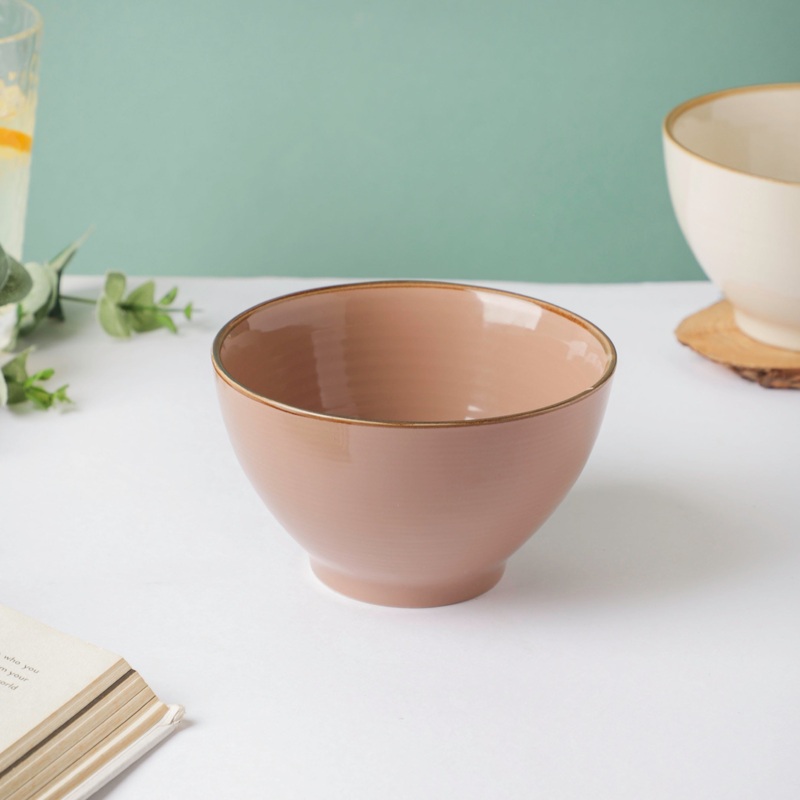 Adora Rimmed Glossy Soup Bowl Pink 550ml