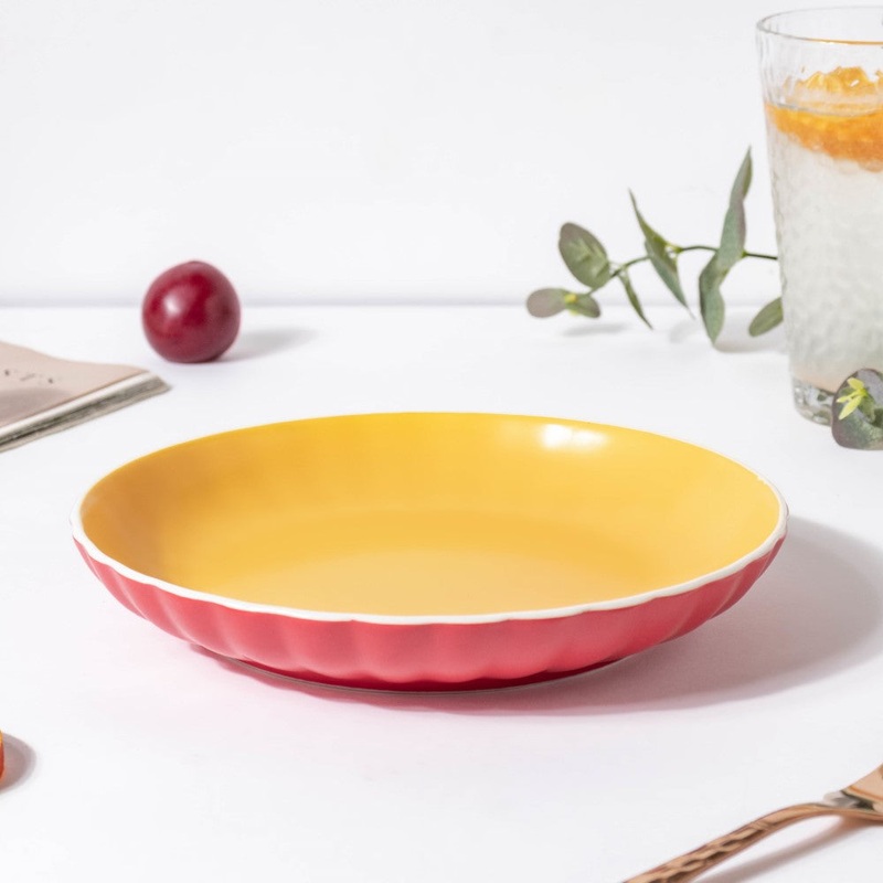Chrome Snack Plate Red 7.5 inch