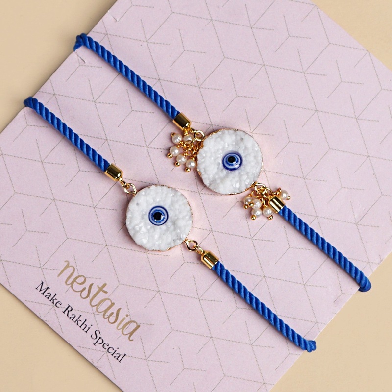 Evil Eye Adjustable Rakhi Bracelet Set