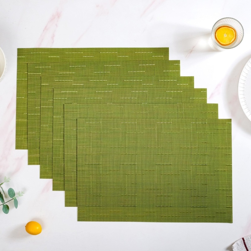 Green Textured Easy Clean Tablemat Set Of 6