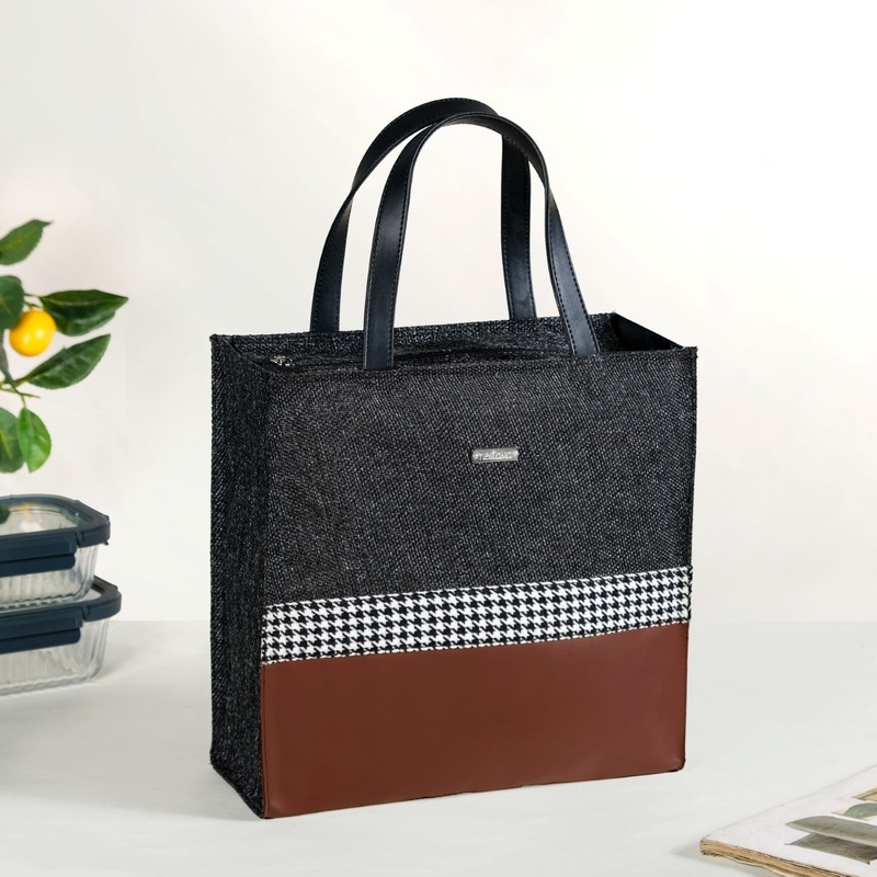 Office Lunch Bag Brown Vegan Leather