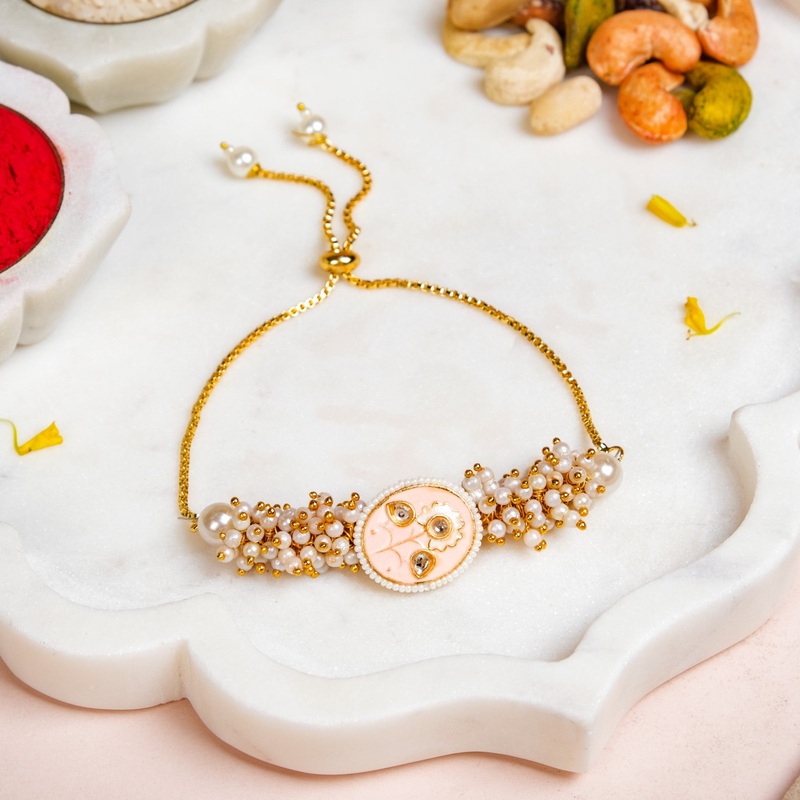 Peach Blossom Rakhi Gift Set