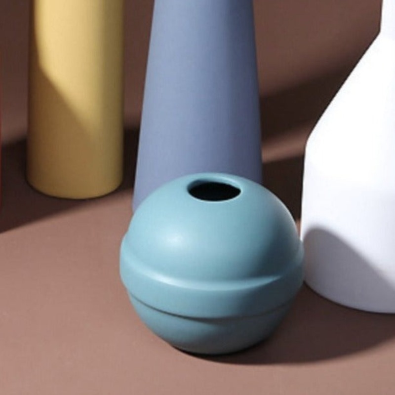Teal Round Vase