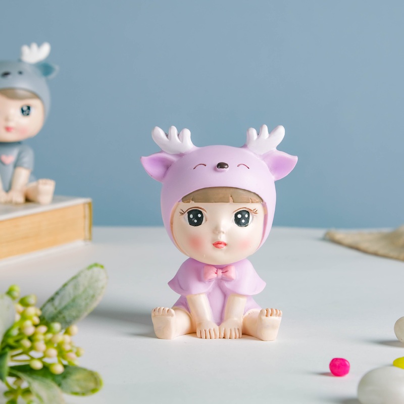 Toddler Girl With Deer Hat Showpiece