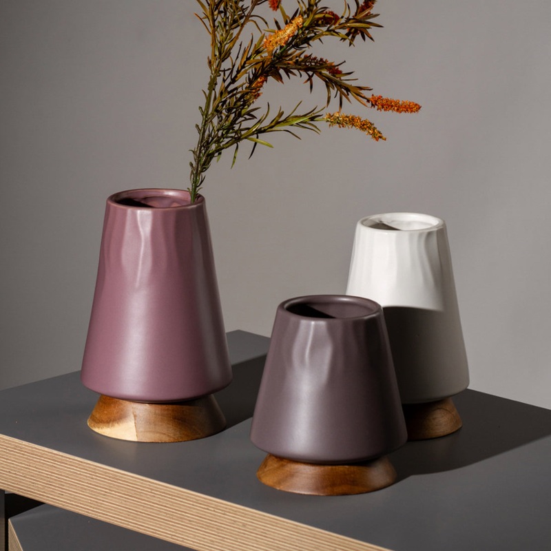 Vase With Wooden Base