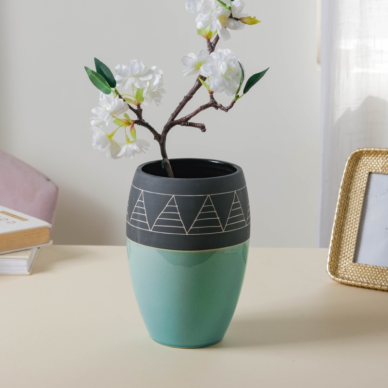 Blue and Black Vase