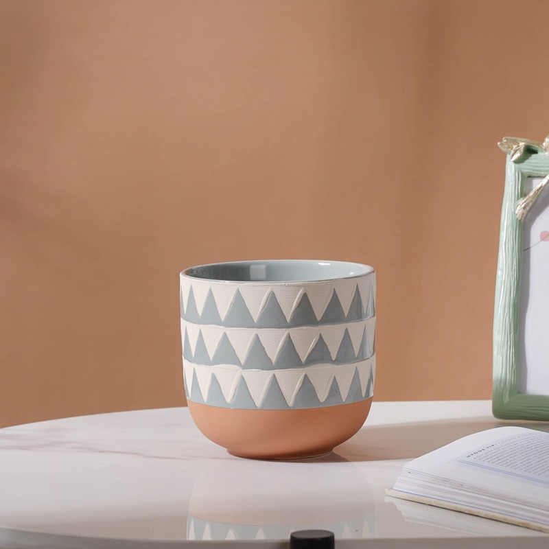 Chevron Pottery Vase