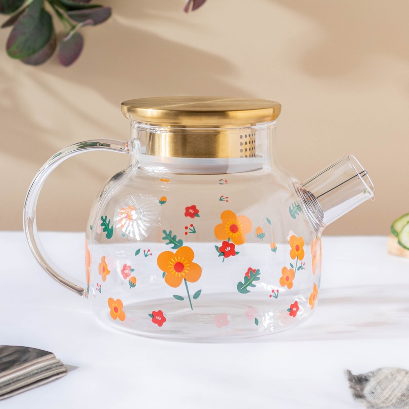Florid Glass Teapot