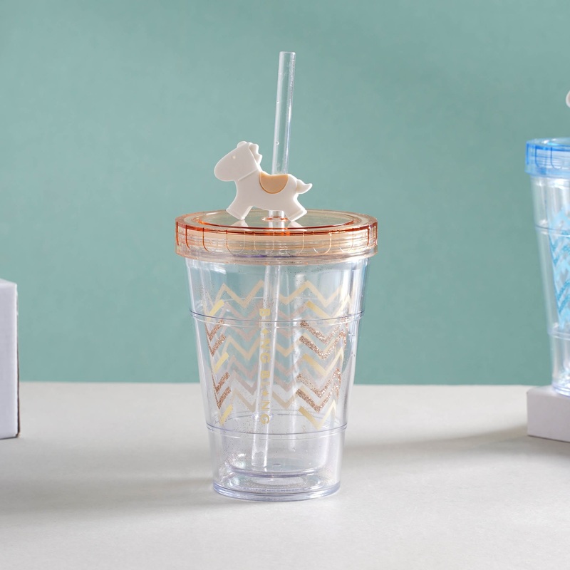 Patterned Cup and Straw