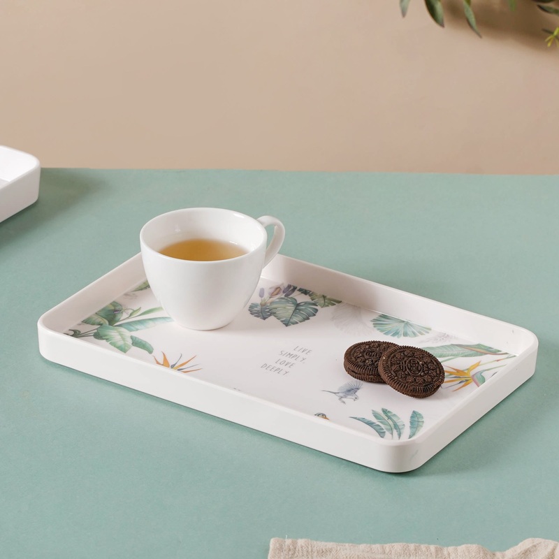 Small Tray With Green Leaves