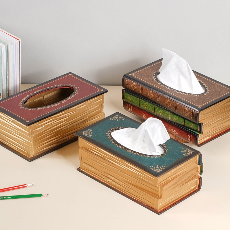 Stacked Books Tissue Box