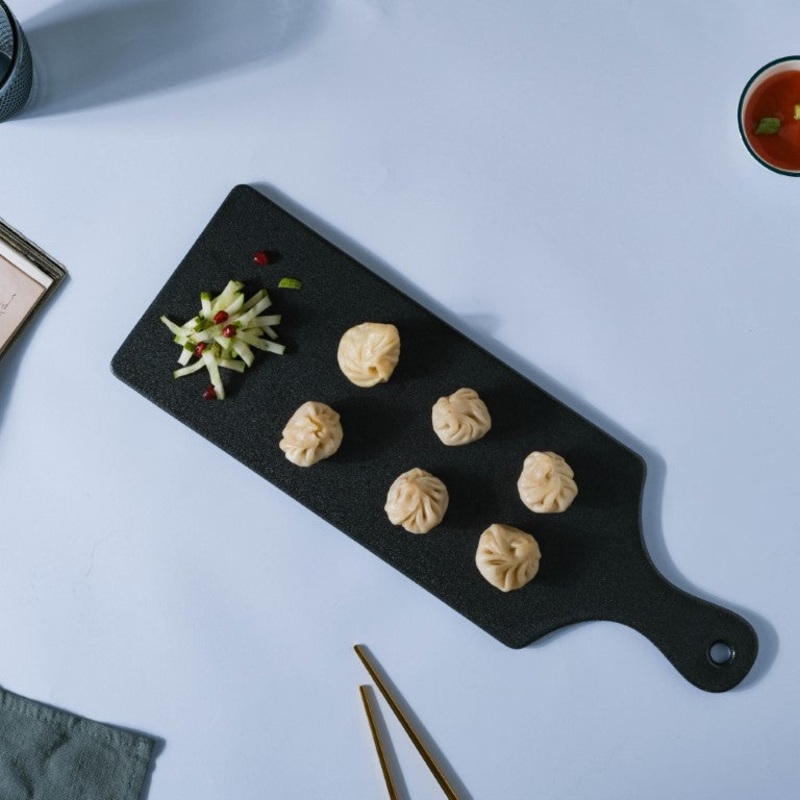 Black Long Serving Platter With Handle
