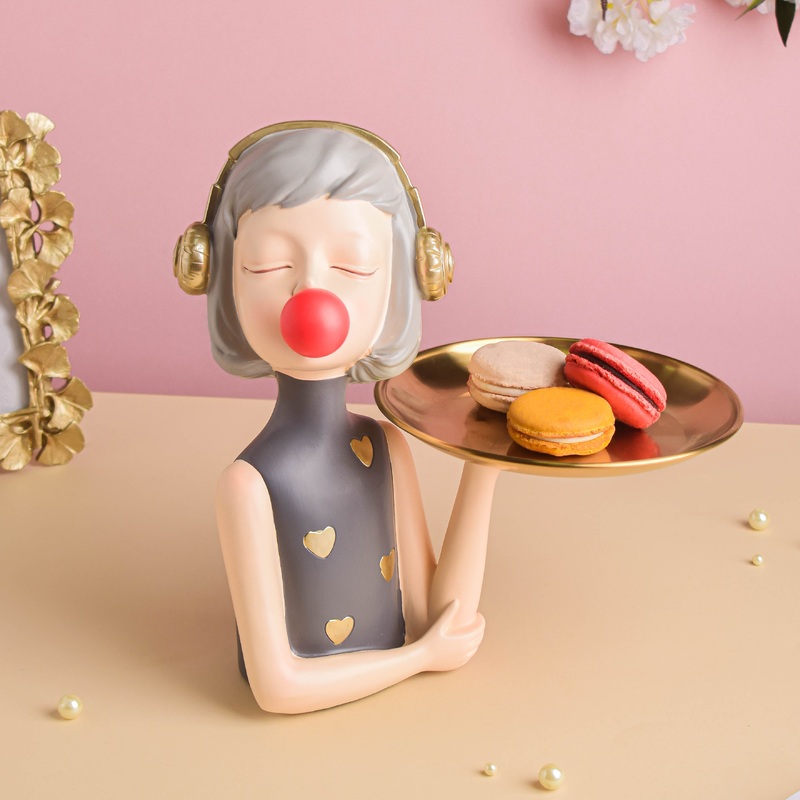Girl With Headphones Platter