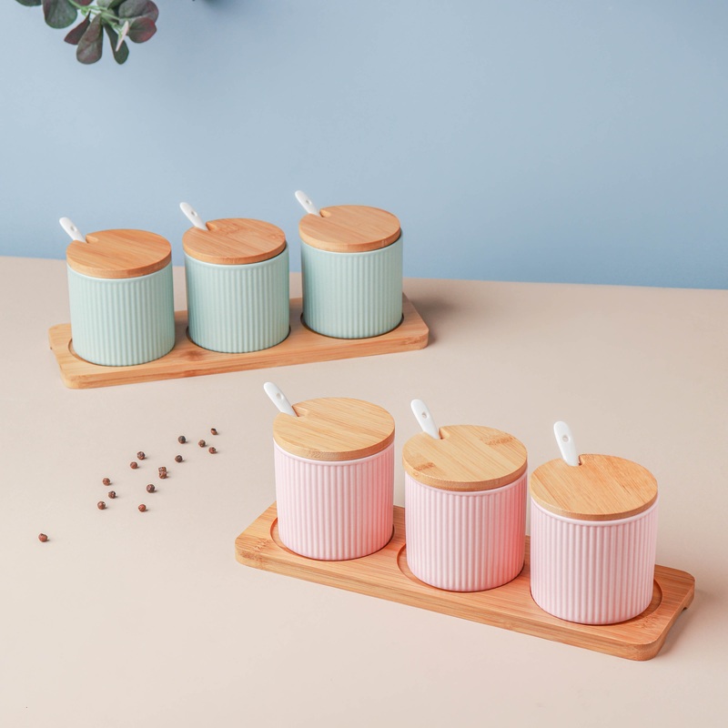 Pastel Spice Jar Set of 3