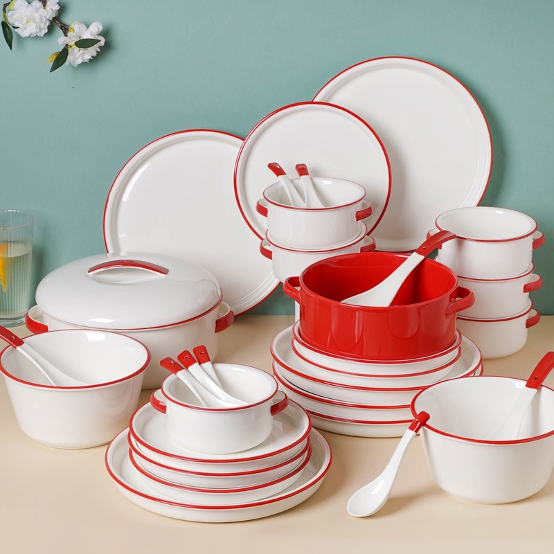 Red Toujours 31 Piece Dinner Set For 6