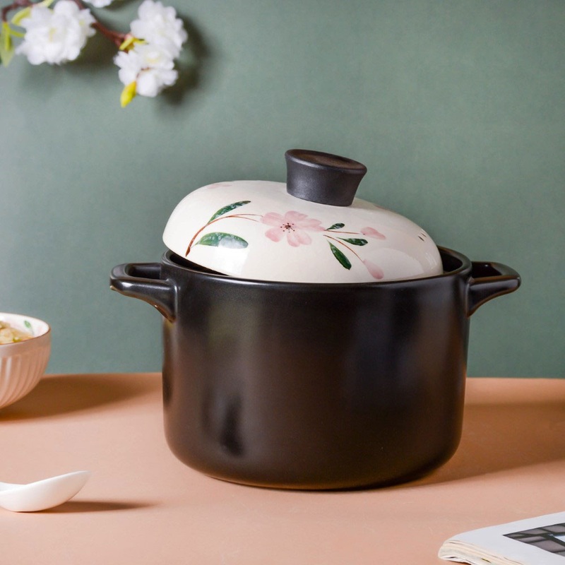 Sakura Black Casserole Pot