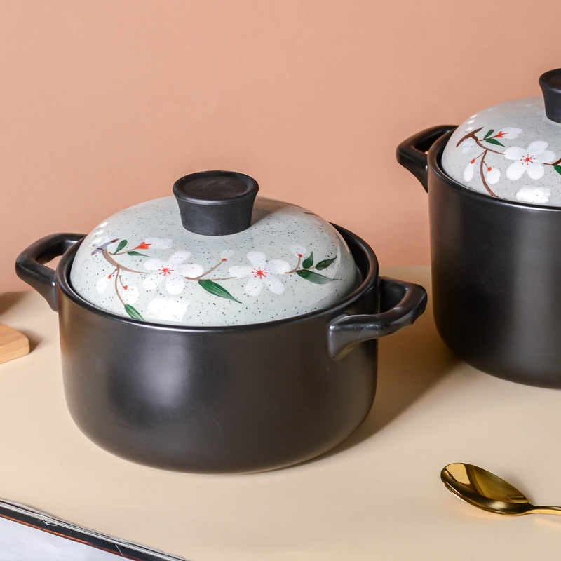 Sakura Stew Cooking Pot Grey