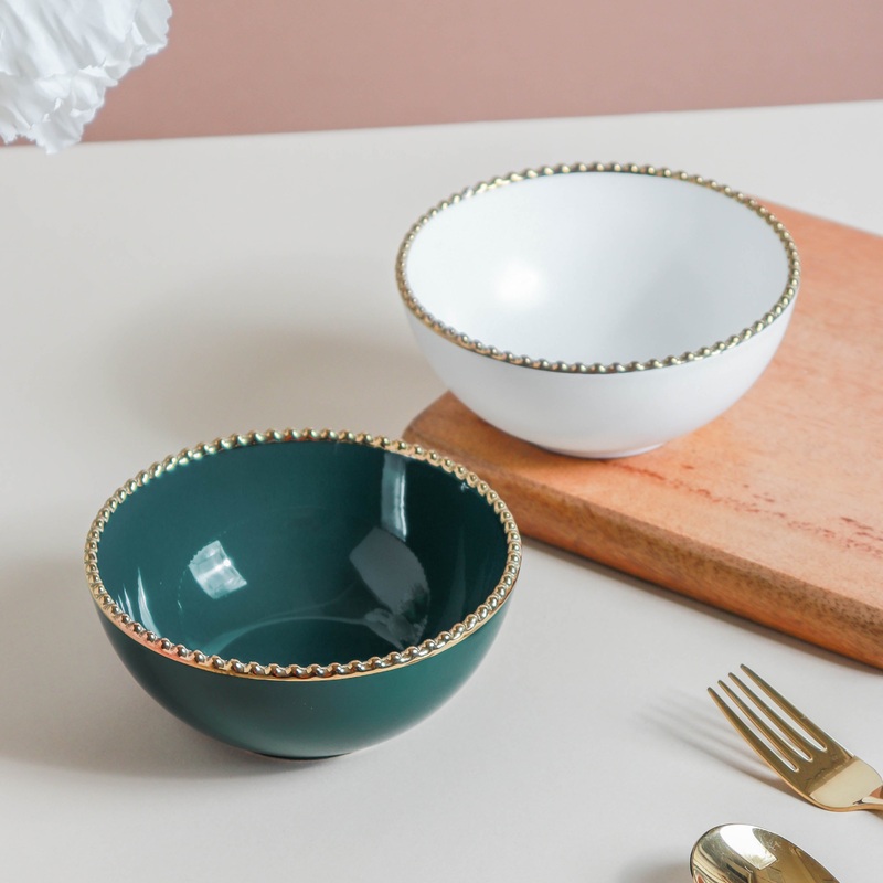 Snack Bowl With Gold Rim 300 ml