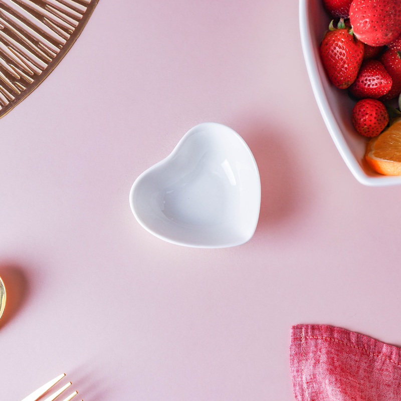 White Heart Dip Bowl