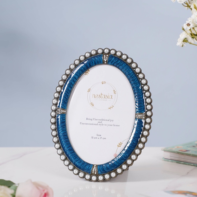 Blue Oval Photo Frame