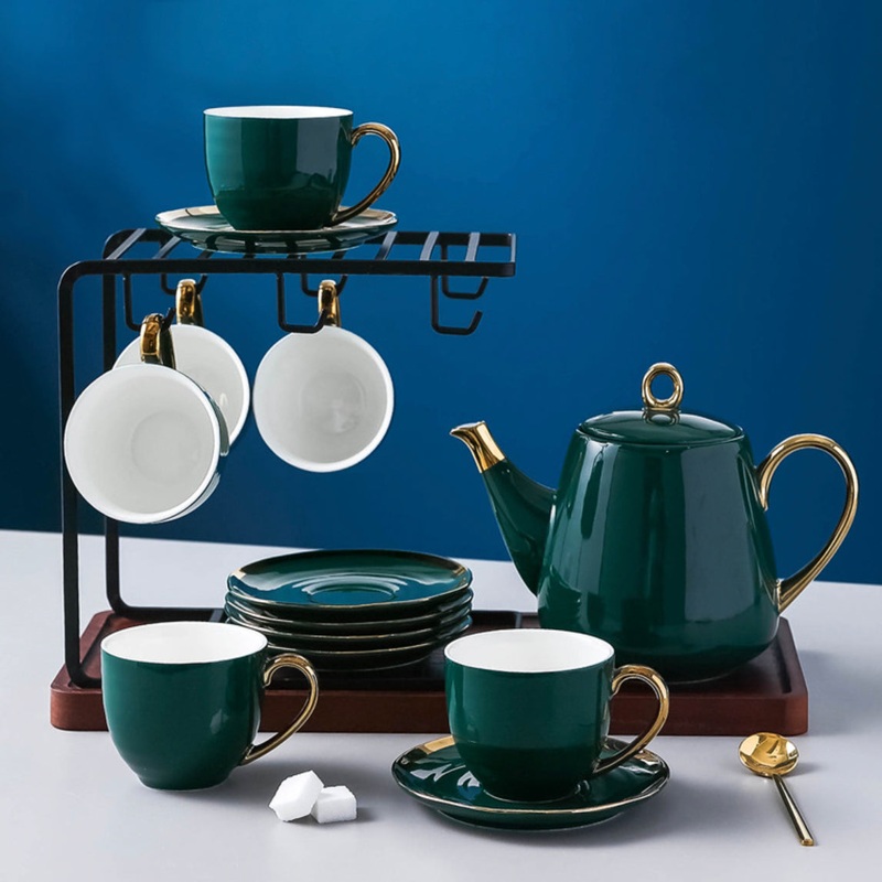 Emerald Tea Set With Stand