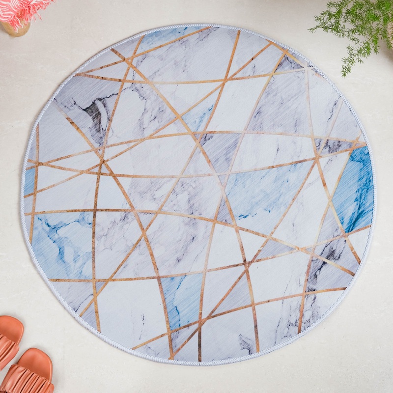 Nordic Round Carpet Blue