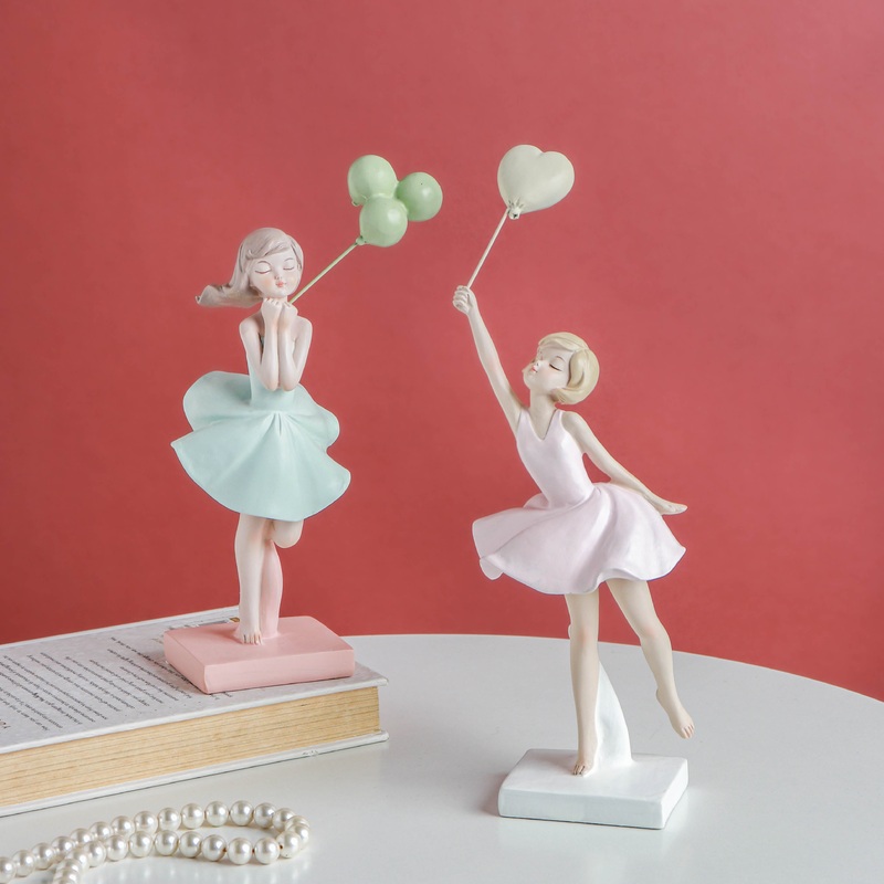 Winsome Figurine With Balloons