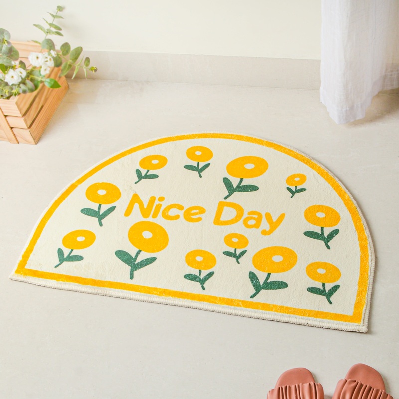 Yellow Semicircle Large Rug