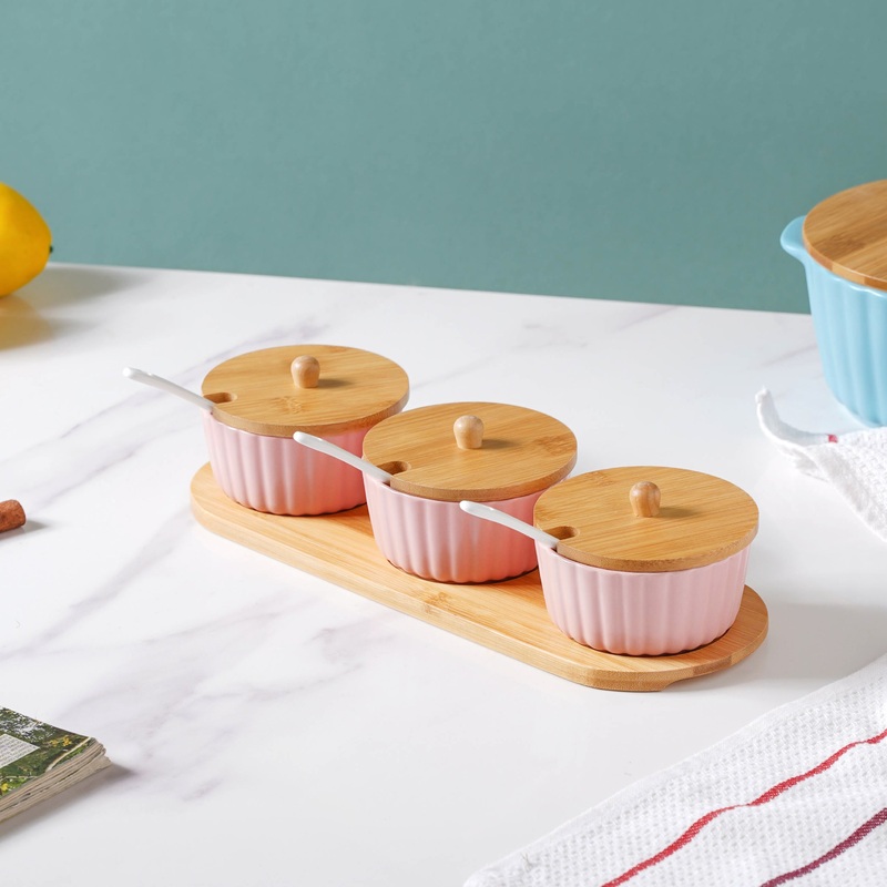 Berry Blush Pink Spice Jar Set Of 3