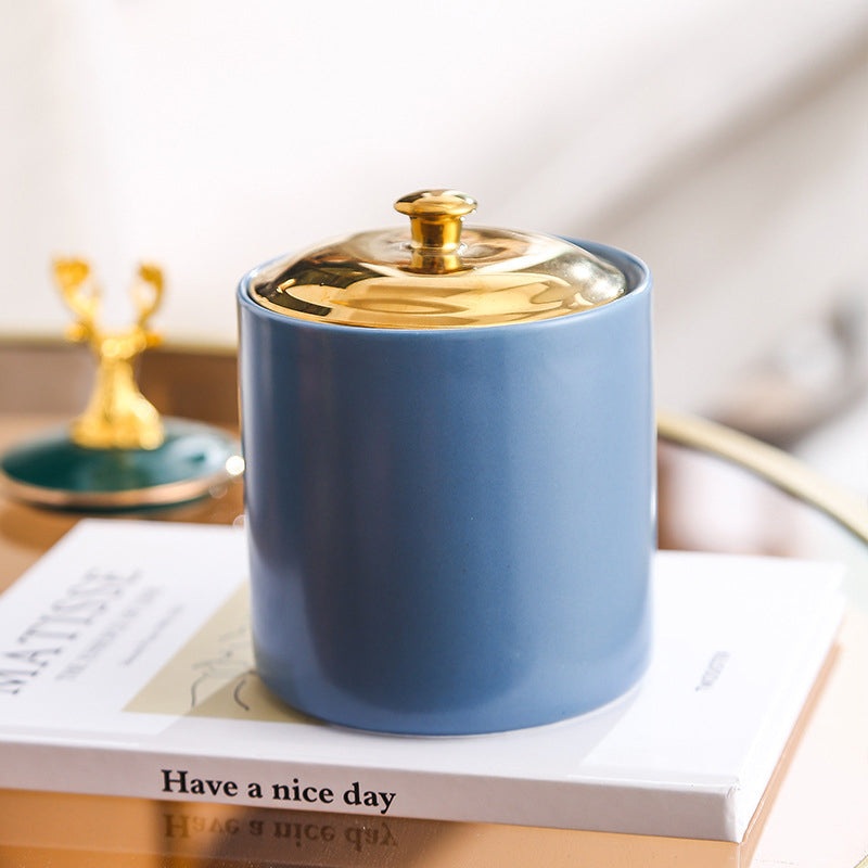 Blue Ceramic Container