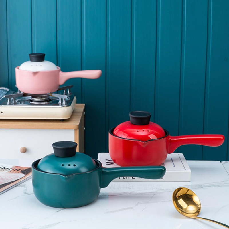 Ceramic Pot With Lid And Handle