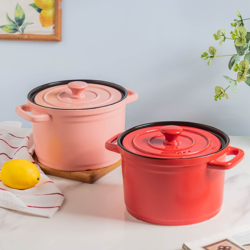 Ceramic Stock Pot With Lid Medium