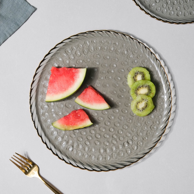 Glass Dinner Plate Grey