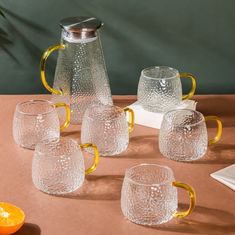 Glass Jug And Cup Set of 6