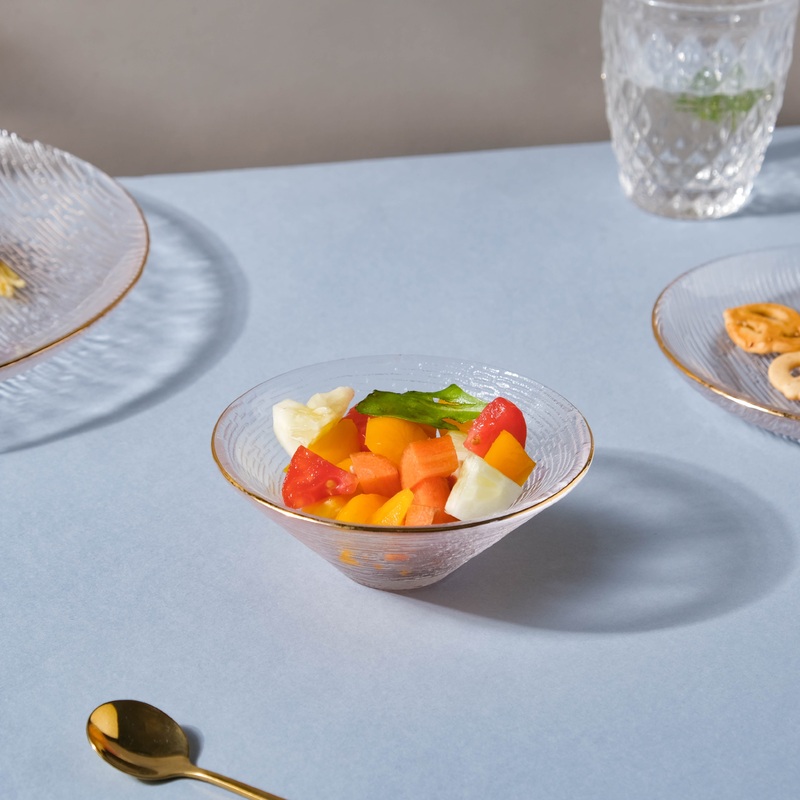 Gold Rimmed Glass Dessert Bowl 100 ml