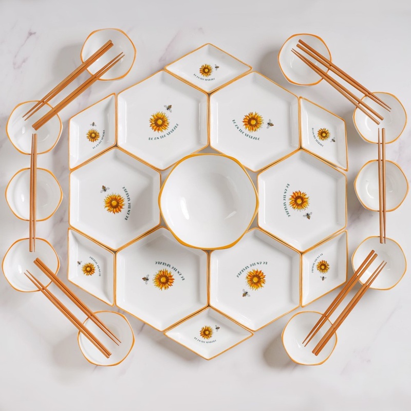 Hexagon Snack Set For 6