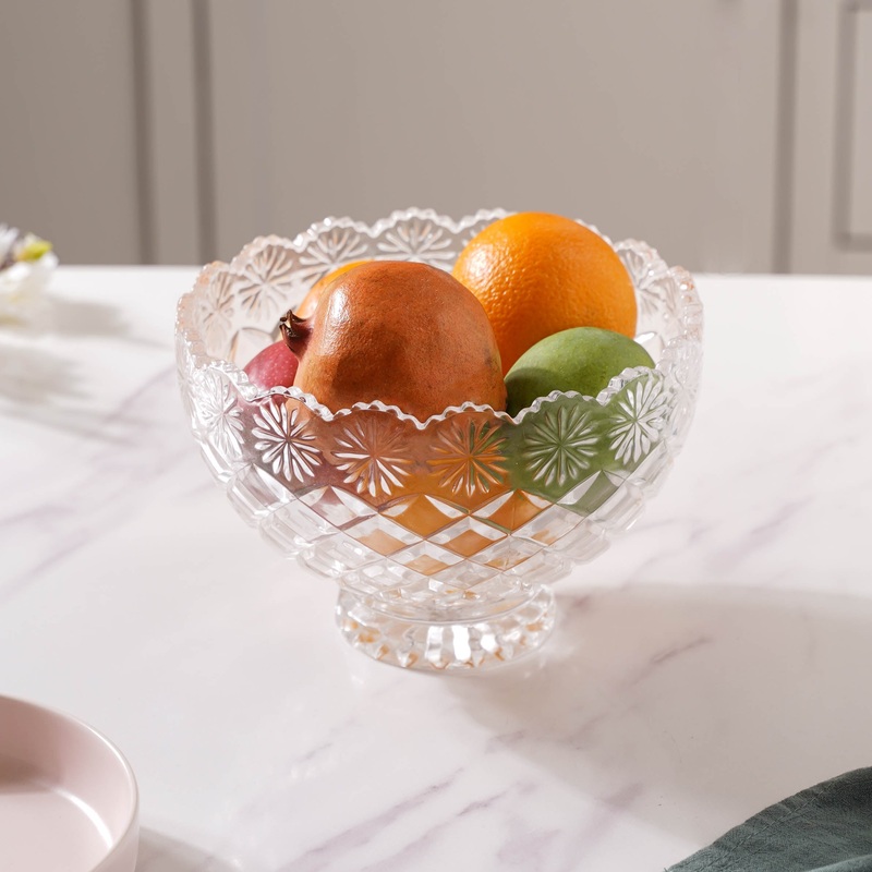Intricate Glass Serving Bowl