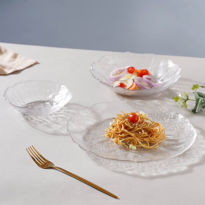Modern Textured Plate and Bowl Set of 3