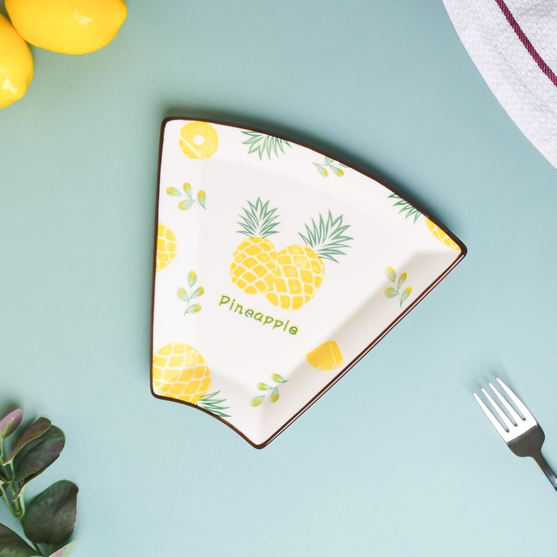 Pineapple Ceramic Snack Plate 8 Inch