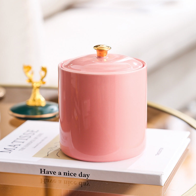 Pink Ceramic Container