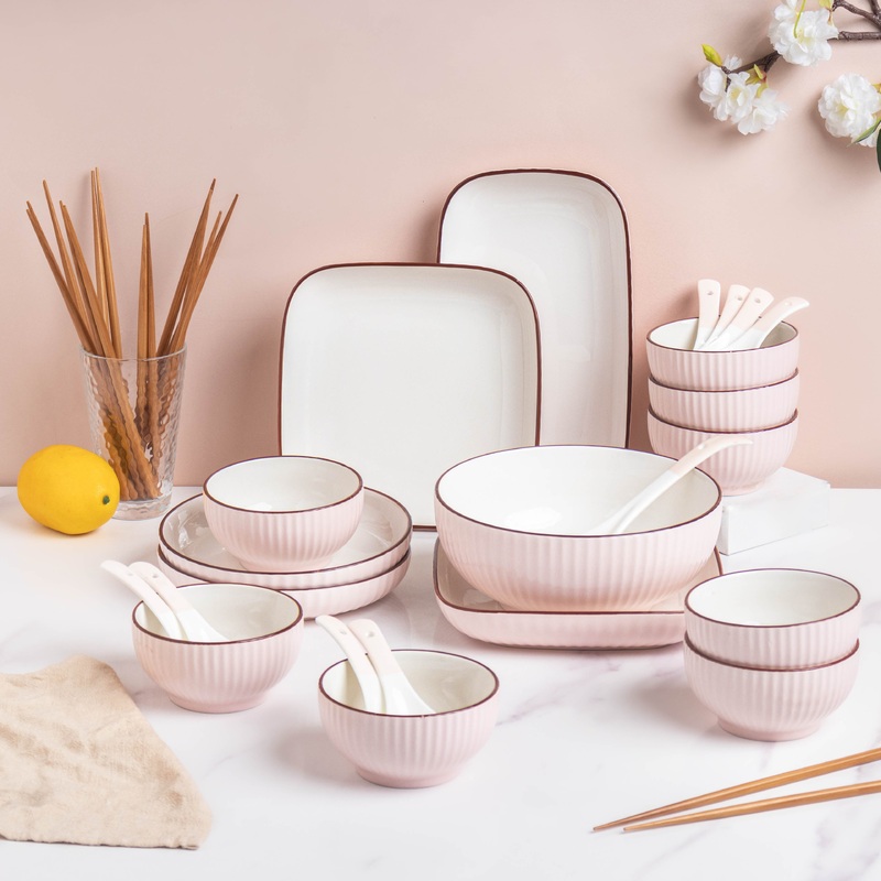 Rosy Pink Snack Set For 8