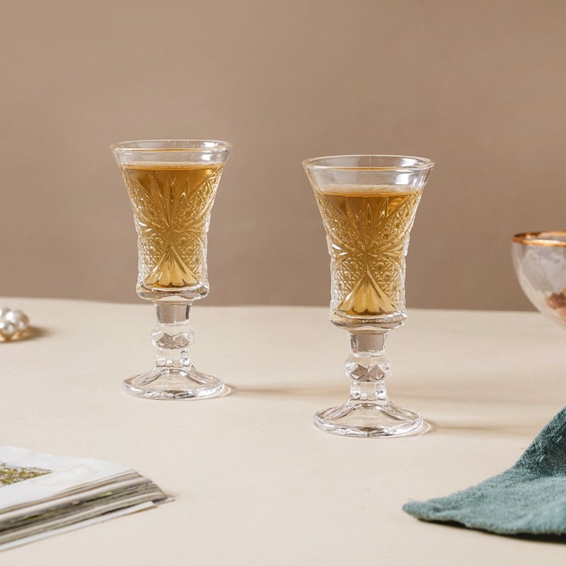 Stemmed Dessert Wine Glass Set of 2 Small