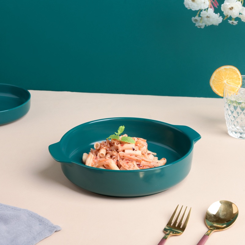 Teal Baking Pot with Handle