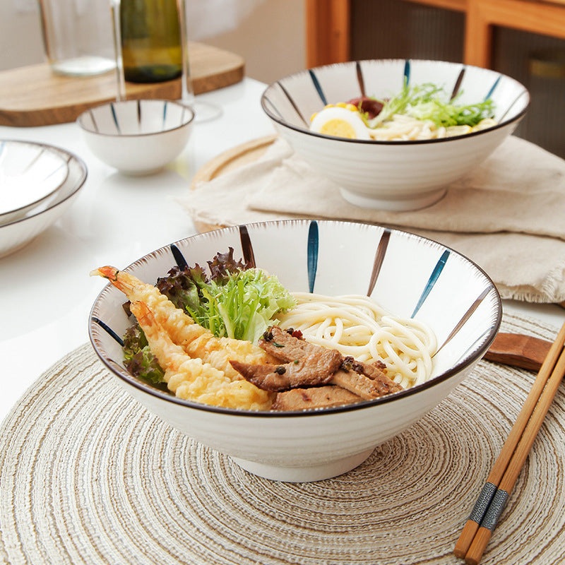Teardrop White Ceramic 8 inch Ramen Bowl 800 ml