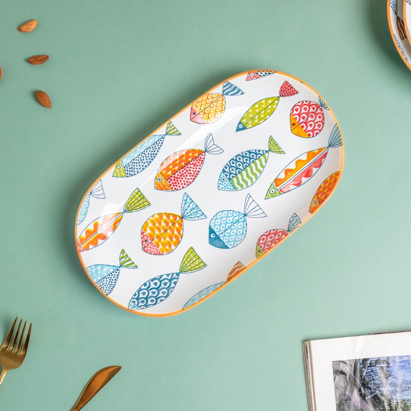 Ukiyo Ceramic Long Plate 11 inch
