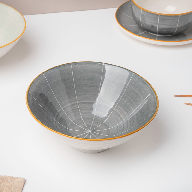 Willow Dark Grey Ceramic 8 inch Ramen Bowl 800 ml