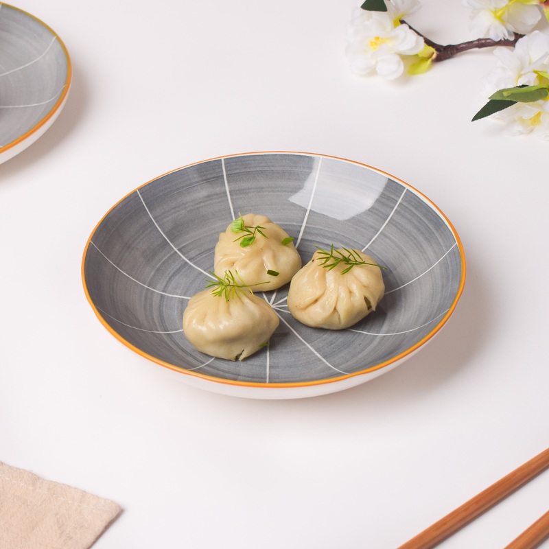 Willow Dark Grey Ceramic Pasta Plate