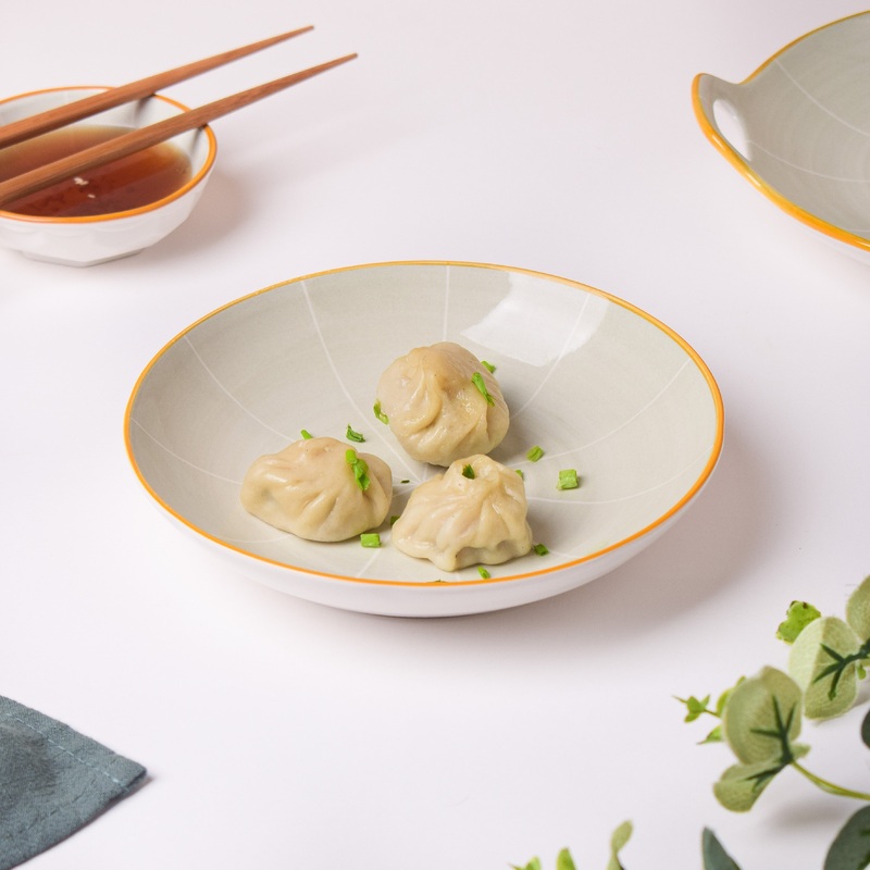 Willow Light Grey Ceramic Snack Plate 7 inch