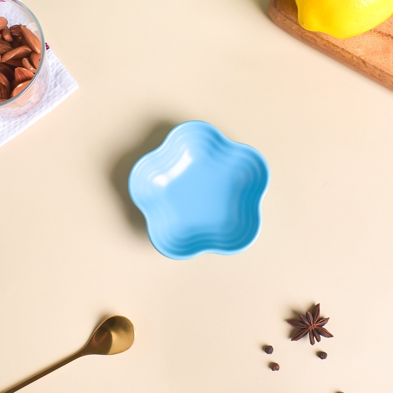 Blue Muffin Floral Dip Bowl